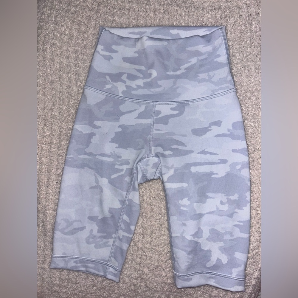 Brand new Lululemon white camo size 0 biker shorts never worn